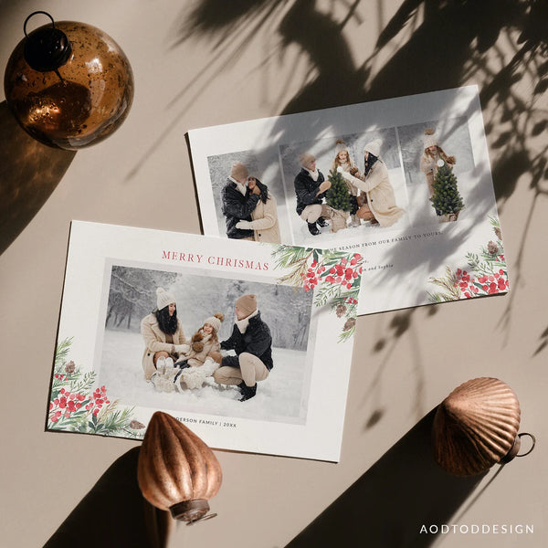 Merry Christmas Card Template, Christmas Breeze, New, Christmas, Card, Template, Photography, Photoshop, PSD, DIY #Y22-HD18-PSD