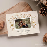 Thanksgiving Card Template, Thankful Photo Card, New, Fall greetings, Christmas, Card, Template, Photography, Photoshop, PSD #Y22-HD25-PSD