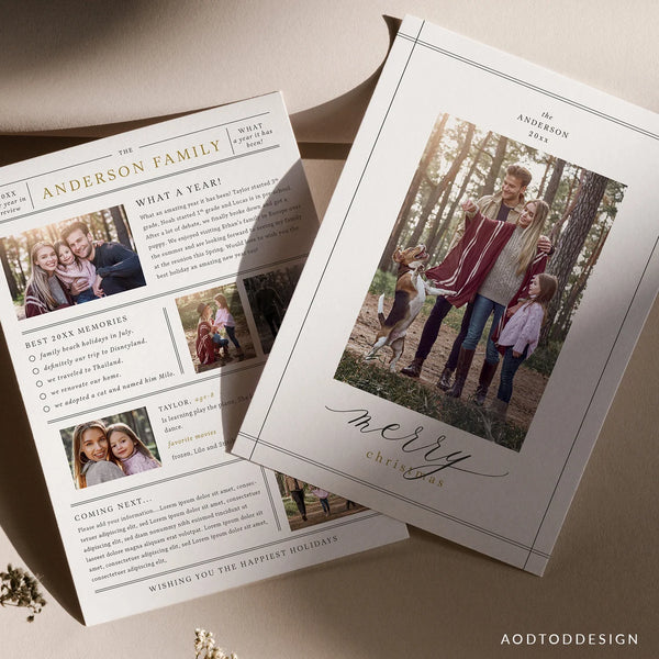 Year in review Christmas Card Template(For 1 Kid), Happy Christmas, Christmas, Card Template, Photography, Photoshop, PSD #Y22-HD65-PSD