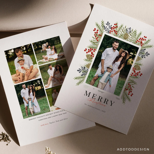 Merry Christmas Card Template, Christmas Breeze, Christmas, Card, Template, Photography, Photoshop, PSD, DIY #Y22-HD64-PSD