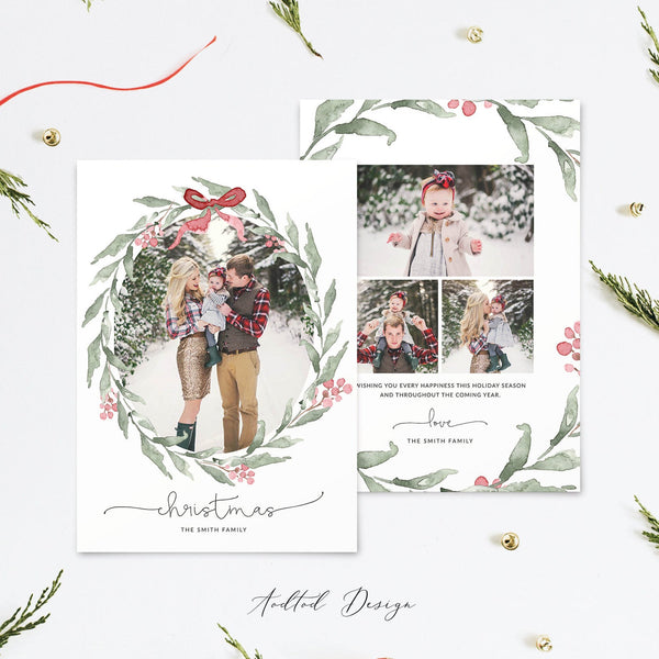 Merry Christmas Card Template, Christmas Breeze, New, Christmas, Card, Template, Photography, Photoshop, PSD, Instant Download #HD1-PSD
