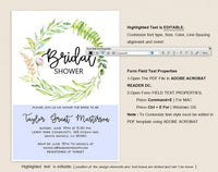Bridal Shower Invitation, Bridal Shower Wedding Printable, Wedding Shower Template, Shower Invite, PDF Instant Download #BSI015 (PDF)