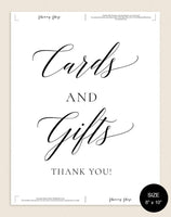 Cards and Gifts Sign, Gift Table Sign, Cards and Gifts Printable, Wedding Printable, Wedding Sign, Template, Instant Download #WS002 (PDF)