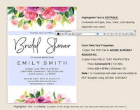 Bridal Shower Invitation, Bridal Shower Wedding Printable, Wedding Shower Template, Shower Invite, PDF Instant Download #BSI007 (PDF)