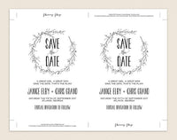 Save the Date Template, Blush Save the Date, Rustic Save the Date, Blush Wedding, Wedding Printable, Kraft, Instant Download #SD003 (PDF)