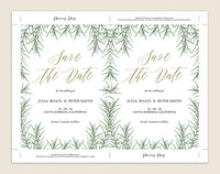 Greenery Save the Date  Template, Blush Save the Date, Rustic Save the Date, Blush Wedding, Wedding Printable, Instant Download #SD011 (PDF)