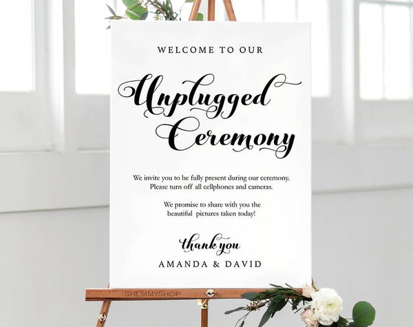 Unplugged Wedding Sign, Unplugged Ceremony Sign, Unplugged Wedding, Unplugged Sign, Wedding Unplugged, PDF Instant Download #WC016 (PDF)