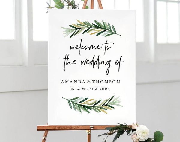 Welcome Wedding Sign Template, Welcome Wedding Printable Template, Welcome Sign Printable, Template, PDF Instant Download #WC015 (PDF)