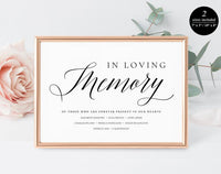 In Loving Memory Wedding Sign Template DIY Wedding Sign Template PDF Wedding Sign Wedding Memory Sign Wedding In Honor Template #WS052 (PDF)