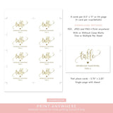 Online Gold Place Card Template, Wedding Place Card Printable, Place Card Template, Wedding Printable Template, PDF JPEG PNG #PC010