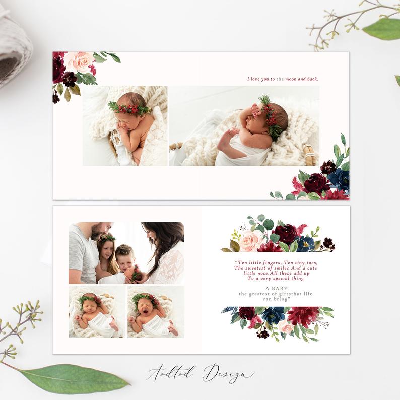 12x12 Baby Photo Book Template, New Newborn Photo Book Album, Photogra – AS  Pretty Paperie