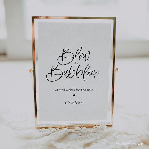 Online Blow Bubbles of Well Wishes Sign, Wedding Bubbles Sign, Bubble Wedding Send Off, Bubble Send Off, Sign, Corjl, PDF JPEG PNG #Y22-WS4