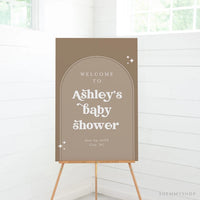 Online Retro Shower Welcome Sign Template, Birthday Party Sign, Floral Sign, Floral Birthday Sign, PDF JPEG PNG #Y22-BB14