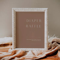 Online Minimalist Diaper Raffle Baby Shower Game, Baby Shower Game, Minimalist Diaper Notes, PDF JPEG PNG #Y22-BB43