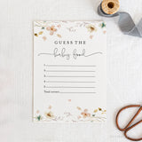 Online Wildflower Guess the Baby Food Game template, Baby Shower Game Printable, Minimalist Baby Shower game PDF JPEG PNG #Y22-BB1