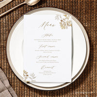 Online Elegant Gold Menu Template Wedding Menu Template, Menu, Menu Template, Dinner Menu Printable, PDF JPEG PNG #Y22-WM2