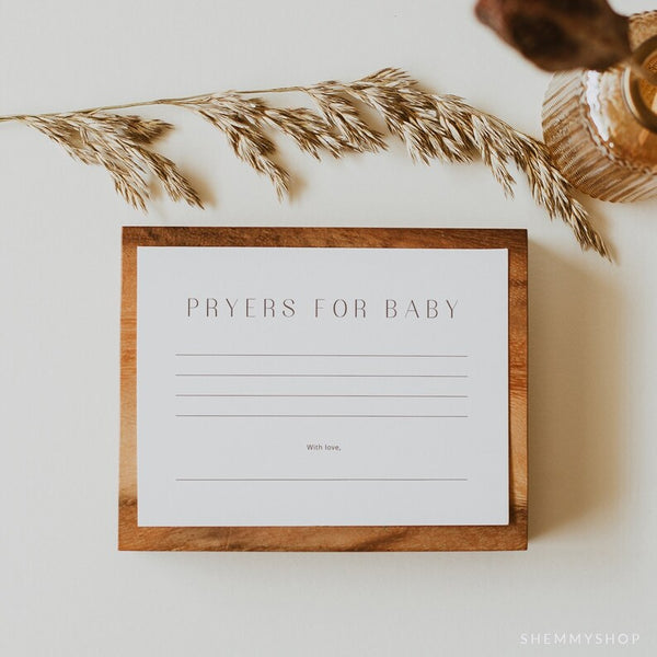 Online Minimalist Prayers for Baby Card Template, Advice For Baby, Baby Shower Advice Card PDF JPEG PNG #Y22-BB29