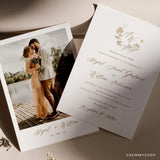 Online Elegant Gold Wedding Invitation Template, Clean Wedding Invitation, Wedding Invitation Printable, PDF JPEG PNG Corjl #Y22-WI3