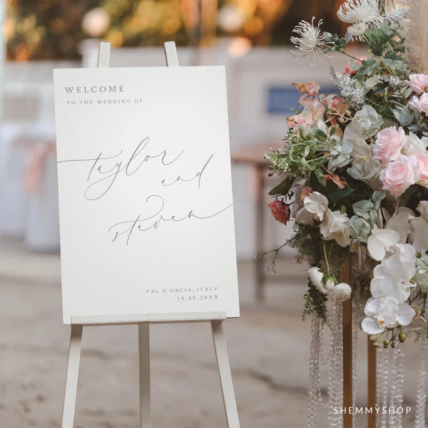 Online Romantic Calligraphy Welcome Sign Template, Printable Wedding Welcome, Welcome Sign Template, Welcome Poster, PDF JPEG PNG #Y22-WC3