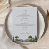 Online Evergreen Forest Menu Template Wedding Menu Template, Menu, Menu Template, Dinner Menu Printable, Online Template, #Y22-WM3