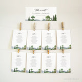 Online Evergreen Forest Wedding Seating Chart, Seating Plan Template, Wedding Seating Cards, Seating Cards, Corjl, PDF JPEG PNG #Y22-SC6