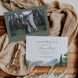 Online Evergreen Forest Save the Date Invitation Template, Photo Save The Date Invitation, Save Our Date Printable, PDF JPEG PNG #Y22-SD5