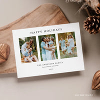 Online Christmas Card Template, Holiday Card Template, Christmas Family Card, Christmas Photo Card, PDF JPG PNG #Y22-HD1