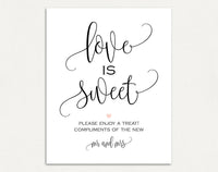 Love is Sweet Sign, Dessert Table Sign, Take a Treat Sign, Candy Bar Sign, Wedding Sign, Wedding Printable, Instant Download #WS008 (PDF)