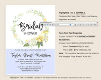 Bridal Shower Invitation, Bridal Shower Wedding Printable, Wedding Shower Template, Shower Invite, PDF Instant Download #BSI014 (PDF)