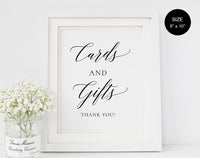 Cards and Gifts Sign, Gift Table Sign, Cards and Gifts Printable, Wedding Printable, Wedding Sign, Template, Instant Download #WS002 (PDF)