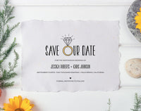 Save the Date Template, Blush Save the Date, Rustic Save the Date, Blush Wedding, Wedding Printable, Kraft, Instant Download #SD006 (PDF)