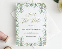 Greenery Save the Date  Template, Blush Save the Date, Rustic Save the Date, Blush Wedding, Wedding Printable, Instant Download #SD011 (PDF)