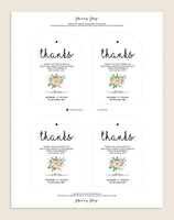 Thank You Tag, Wedding Thank You Tags, Gift Tags, Wedding Favor, Thank You Printable, Wedding Printable, PDF Instant Download #TT007 (PDF)