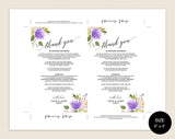 Wedding Thank You Cards Template, Printable Thank You Card Template, Editable Thank You Card, DIY Thank You Card, Note Template #TT012 (PDF)