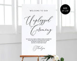Unplugged Wedding Sign, Unplugged Ceremony Sign, Unplugged Wedding, Unplugged Sign, Wedding Unplugged, PDF Instant Download #WC008 (PDF)