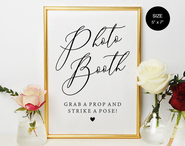 Photo Booth Sign, Photo Booth Wedding Sign, Photo Reception Sign, Photo Time, Wedding Sign, Instant Download #WS023 (PDF)