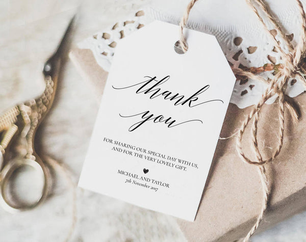 Thank You Tag, Wedding Thank You Tags, Gift Tags, Wedding Favor, Thank You Printable, Wedding Printable, PDF Instant Download #TT002 (PDF)