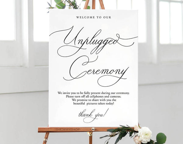 Unplugged Wedding Sign, Unplugged Ceremony Sign, Unplugged Wedding, Unplugged Sign, Wedding Unplugged, PDF Instant Download #WC014 (PDF)