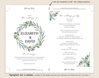 Wedding Program Fan, Wedding Program Printable, Navy Wedding Programs, Rustic Wedding, Printable Template, PDF Instant Download #P010 (PDF)