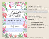 Bridal Shower Invitation, Bridal Shower Wedding Printable, Wedding Shower Template, Shower Invite, PDF Instant Download #BSI013 (PDF)