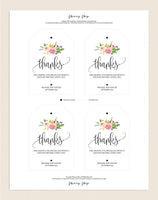 Thank You Tag, Wedding Thank You Tags, Gift Tags, Wedding Favor, Thank You Printable, Wedding Printable, PDF Instant Download #TT004 (PDF)