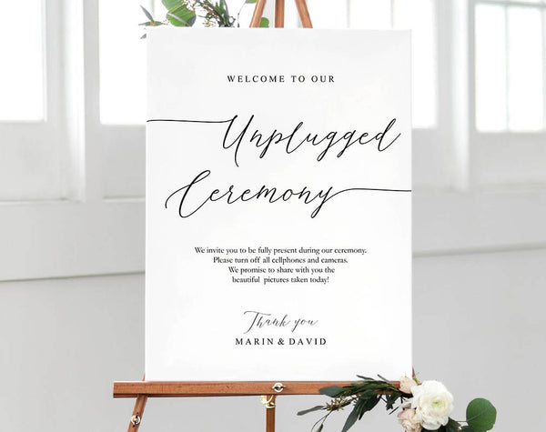 Unplugged Wedding Sign, Unplugged Ceremony Sign, Unplugged Wedding, Unplugged Sign, Wedding Unplugged, PDF Instant Download #WC006 (PDF)