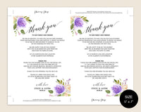 Wedding Thank You Cards Template, Printable Thank You Card Template, Editable Thank You Card, DIY Thank You Card, Note Template #TT012 (PDF)