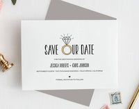 Save the Date Template, Blush Save the Date, Rustic Save the Date, Blush Wedding, Wedding Printable, Kraft, Instant Download #SD006 (PDF)