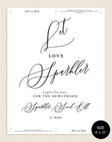 Sparkler Sendoff Sign, Sparkler Sign, Let Love Shine Sign, Sparkler Send Off, Wedding Sparkler Tags, Sign, Instant Download #WS020 (PDF)