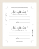 Date Night Ideas Card, Date Night Card, Wedding Advice Card, Wedding Advice Printable, Marriage Advice, PDF Instant Download #A009 (PDF)