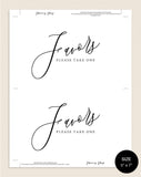 Wedding Favor Sign, Favors Sign, Wedding Favor Printable, Wedding Sign, Wedding Printable Template, PDF Instant Download #WS022 (PDF)