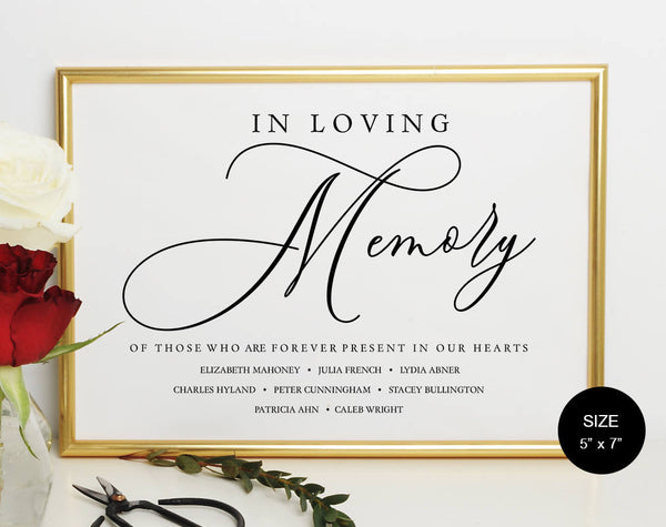 In Loving Memory Wedding Sign Template DIY Wedding Sign Template PDF Wedding Sign Wedding Memory Sign Wedding In Honor #WS025 (PDF)