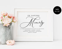 In Loving Memory Wedding Sign Template DIY Wedding Sign Template PDF Wedding Sign Wedding Memory Sign Wedding In Honor #WS025 (PDF)