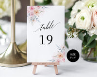 Wedding Table Numbers, Printable Table Numbers, Rustic Table Numbers, Table Numbers Wedding, PDF Instant Download #TN007 (PDF)
